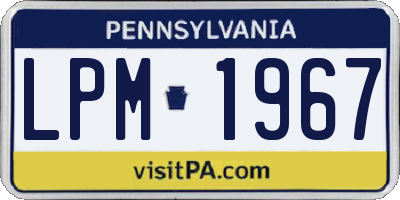 PA license plate LPM1967