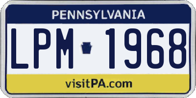 PA license plate LPM1968