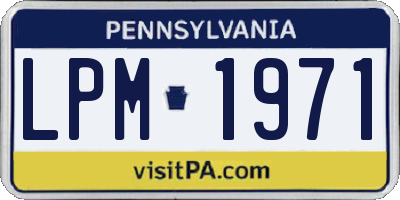 PA license plate LPM1971