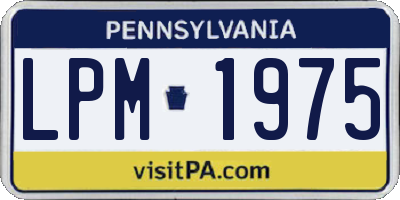 PA license plate LPM1975