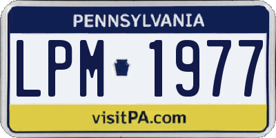 PA license plate LPM1977