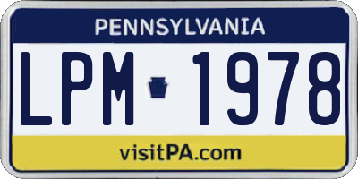 PA license plate LPM1978