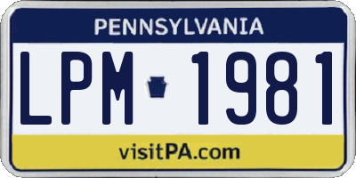 PA license plate LPM1981