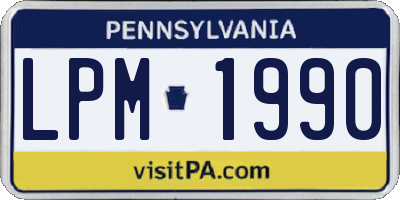 PA license plate LPM1990