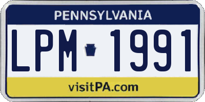 PA license plate LPM1991