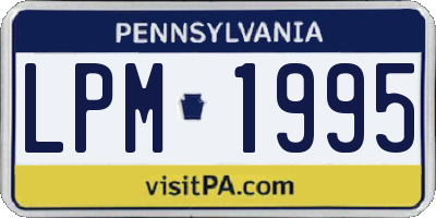 PA license plate LPM1995