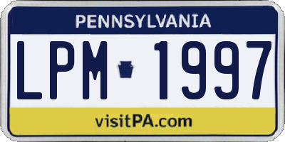 PA license plate LPM1997