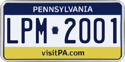 PA license plate LPM2001