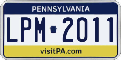 PA license plate LPM2011