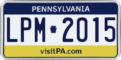 PA license plate LPM2015