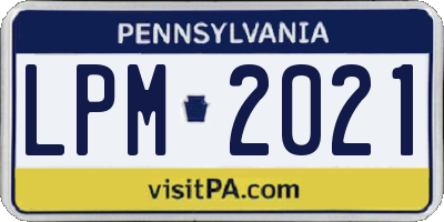PA license plate LPM2021