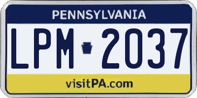 PA license plate LPM2037
