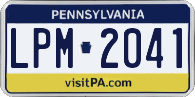 PA license plate LPM2041