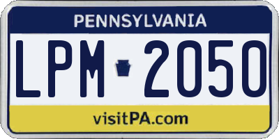 PA license plate LPM2050