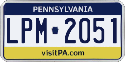 PA license plate LPM2051