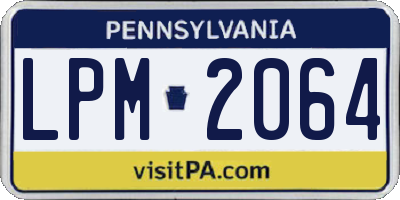 PA license plate LPM2064