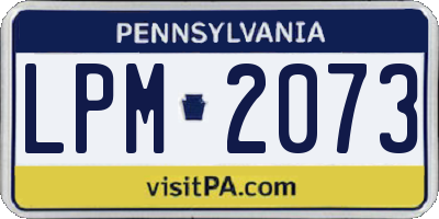 PA license plate LPM2073