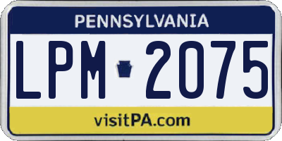 PA license plate LPM2075