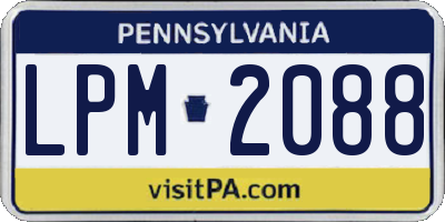 PA license plate LPM2088