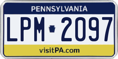PA license plate LPM2097