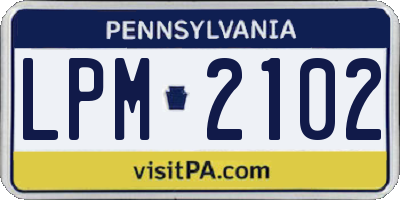 PA license plate LPM2102