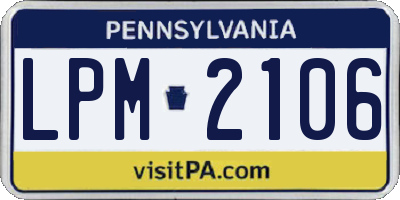 PA license plate LPM2106