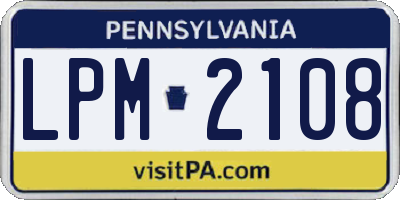 PA license plate LPM2108
