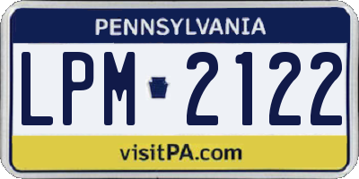 PA license plate LPM2122