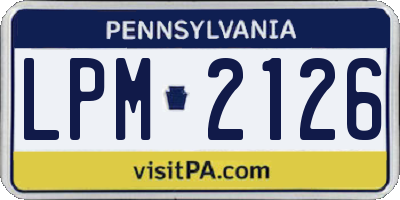 PA license plate LPM2126