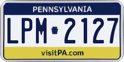 PA license plate LPM2127