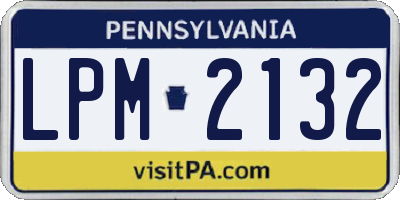PA license plate LPM2132