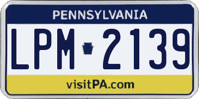PA license plate LPM2139