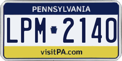 PA license plate LPM2140