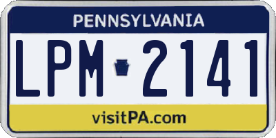PA license plate LPM2141