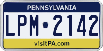 PA license plate LPM2142