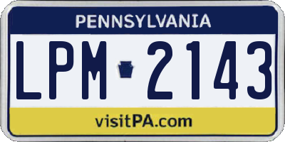 PA license plate LPM2143