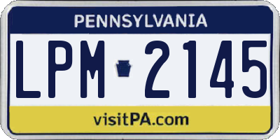 PA license plate LPM2145