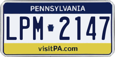 PA license plate LPM2147