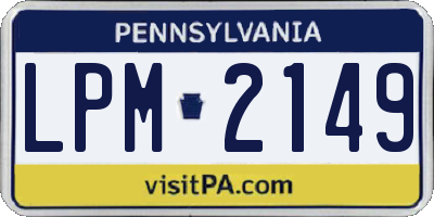 PA license plate LPM2149
