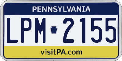 PA license plate LPM2155
