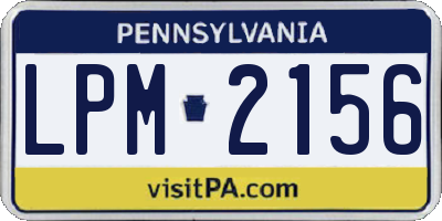 PA license plate LPM2156