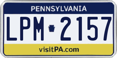 PA license plate LPM2157