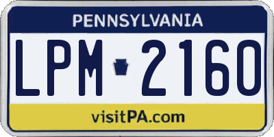 PA license plate LPM2160