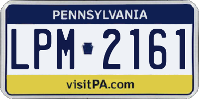PA license plate LPM2161
