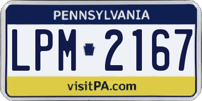 PA license plate LPM2167