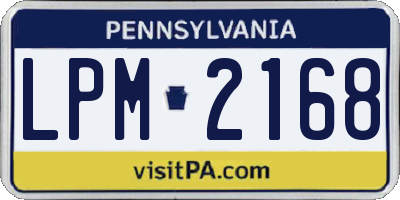 PA license plate LPM2168