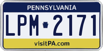 PA license plate LPM2171