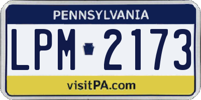 PA license plate LPM2173