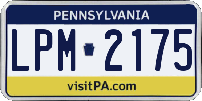 PA license plate LPM2175