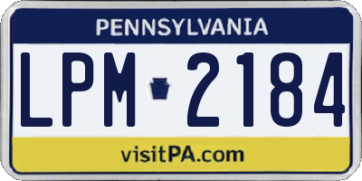 PA license plate LPM2184